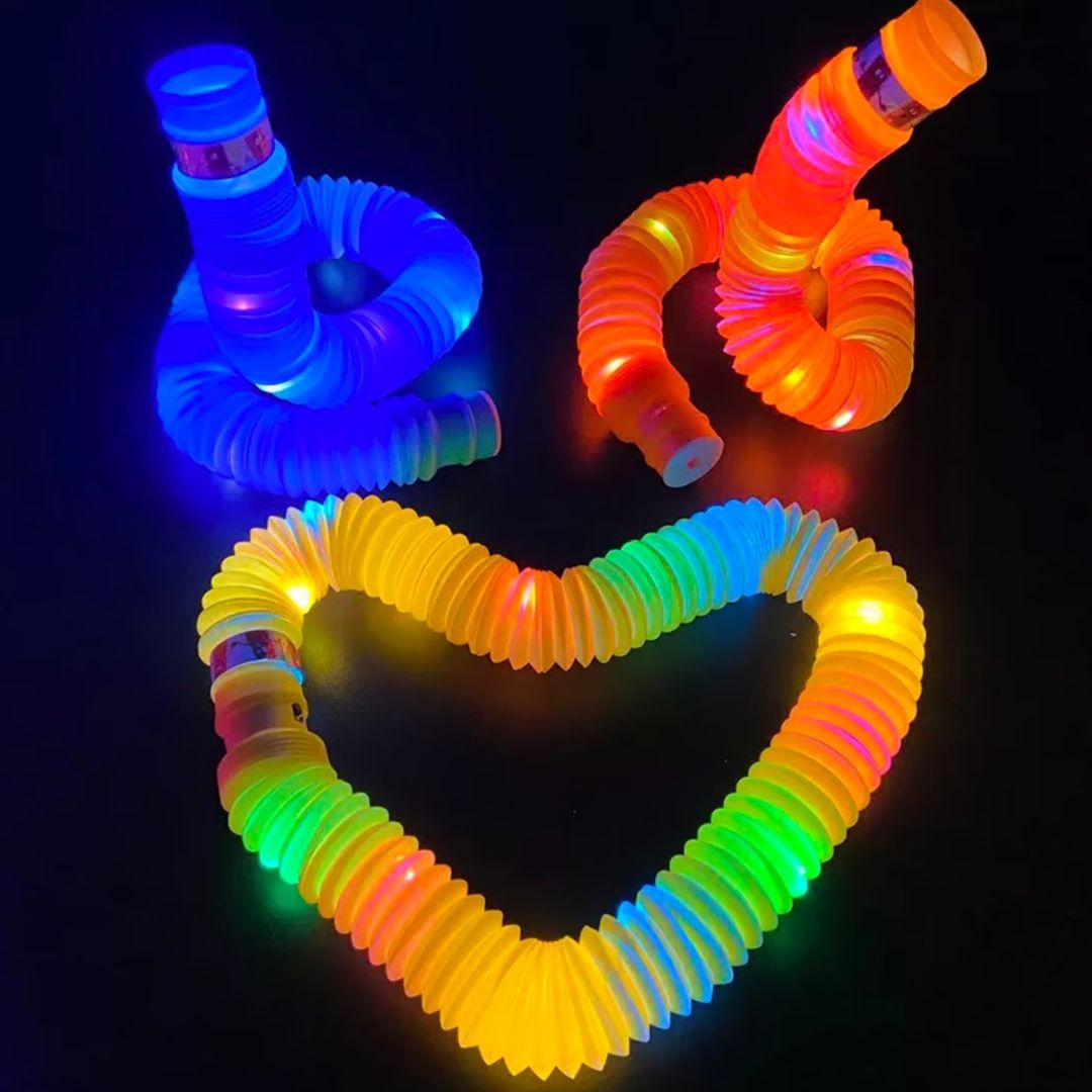 Set 6 Pop It Tubo Con Luz Led Sensorial