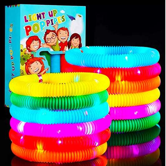 Set 6 Pop It Tubo Con Luz Led Sensorial