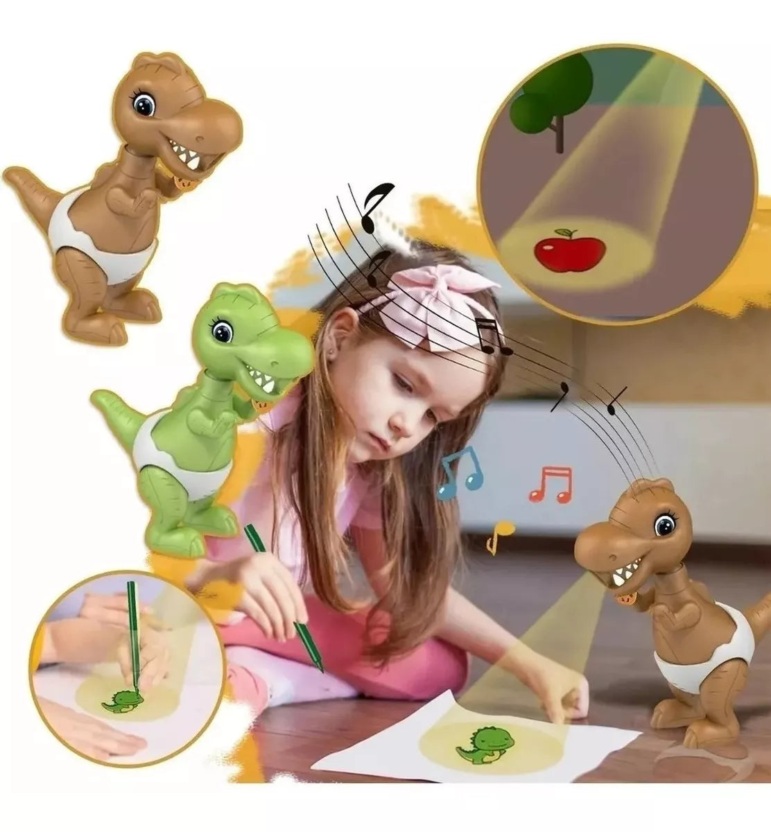 Dinosaurio Proyector Didactico Con Sonid